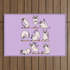 Siamese Cat Yoga Outdoor Rug Gallery Image 1