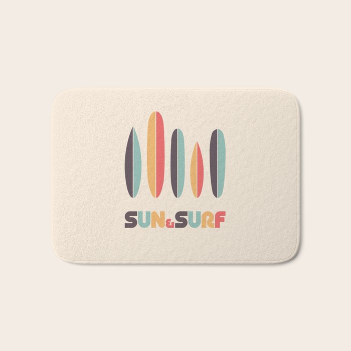 Sun & Surf Surfboards - Retro Rainbow Bath Mat Gallery Image 1