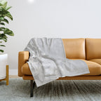 White flowers grey background  Throw Blanket Gallery Image 1