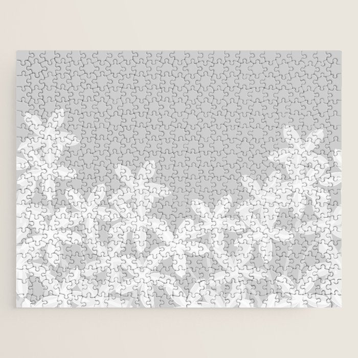 White flowers grey background  Jigsaw Puzzle Gallery Image 1