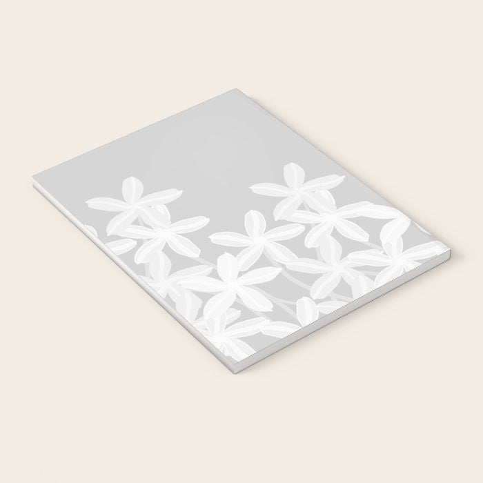 White flowers grey background  Notebook Gallery Image 3