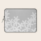 White flowers grey background  Laptop Sleeve Gallery Image 1