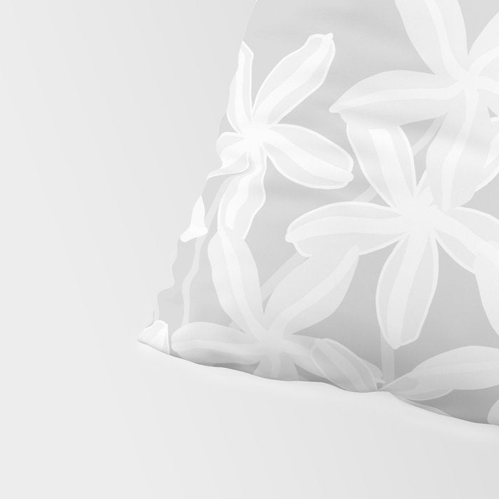White flowers grey background  Pillow Sham Gallery Image 4
