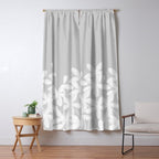 White flowers grey background  Window Curtain Gallery Image 5