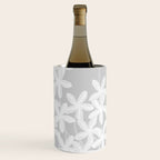 White flowers grey background  Wine Chiller Gallery Image 2