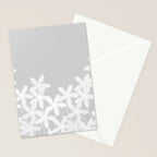 White flowers grey background  Stationery Card Gallery Image 2