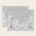 White flowers grey background  Placemat Gallery Image 1