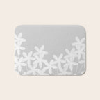 White flowers grey background  Bath Mat Gallery Image 1