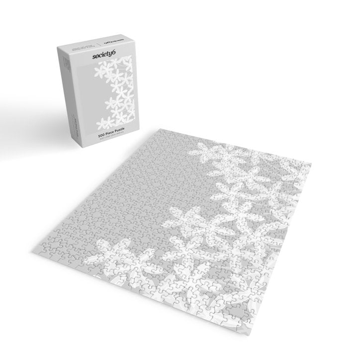 White flowers grey background  Jigsaw Puzzle Gallery Image 2