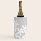White flowers grey background  Wine Chiller Gallery Image 1