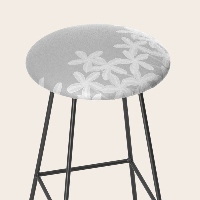 White flowers grey background  Stool Gallery Image 2