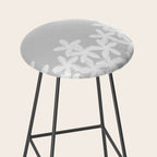 White flowers grey background  Stool Gallery Image 2