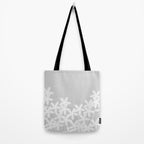 White flowers grey background  Tote Bag Gallery Image 2