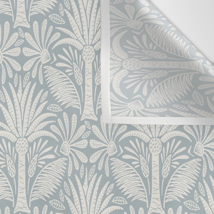 Palm Damask - Coastal Blue Wall Tapestry Gallery Image 3