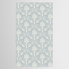 Palm Damask - Coastal Blue Tablecloth Gallery Image 2
