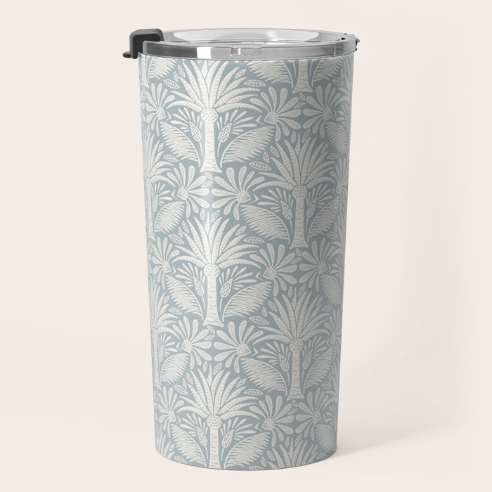 Palm Damask - Coastal Blue Travel Mug Gallery Image 3