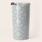 Palm Damask - Coastal Blue Travel Mug Gallery Image 3