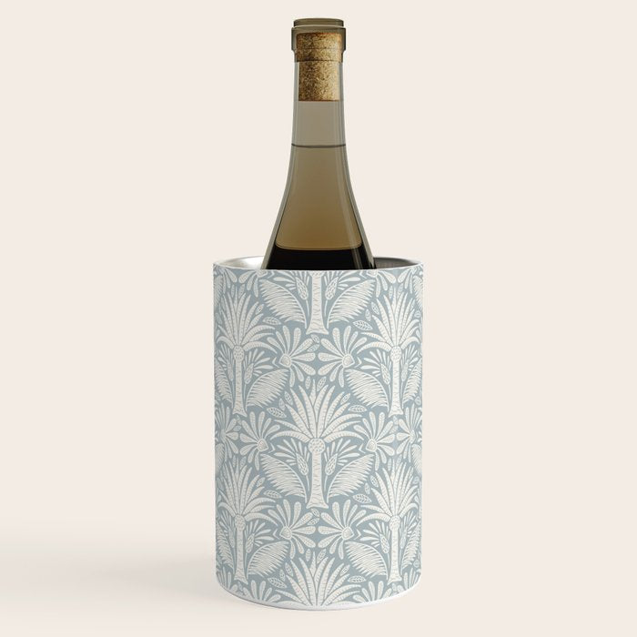 Palm Damask - Coastal Blue Wine Chiller Gallery Image 1