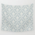 Palm Damask - Coastal Blue Wall Tapestry Gallery Image 4