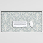 Palm Damask - Coastal Blue Desk Mat Gallery Image 1