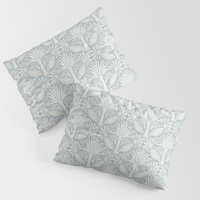 Palm Damask - Coastal Blue Pillow Sham Gallery Image 3