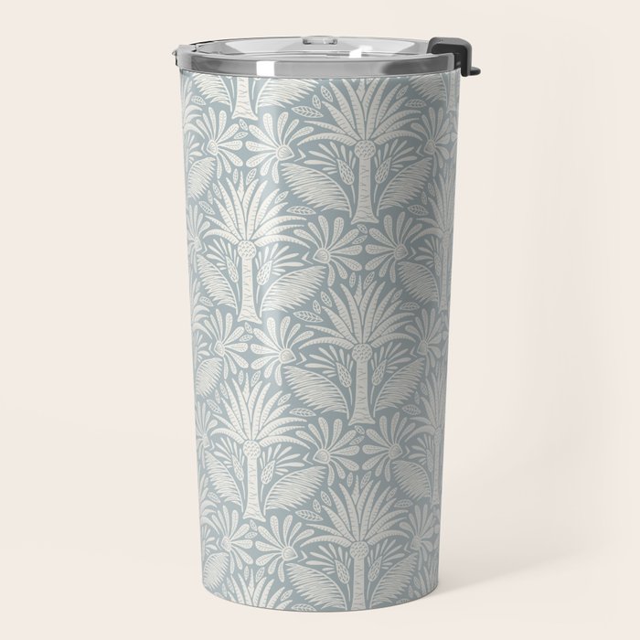 Palm Damask - Coastal Blue Travel Mug Gallery Image 2