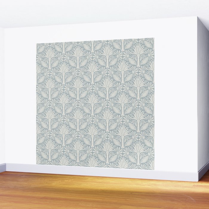 Palm Damask - Coastal Blue Wall Mural Gallery Image 2
