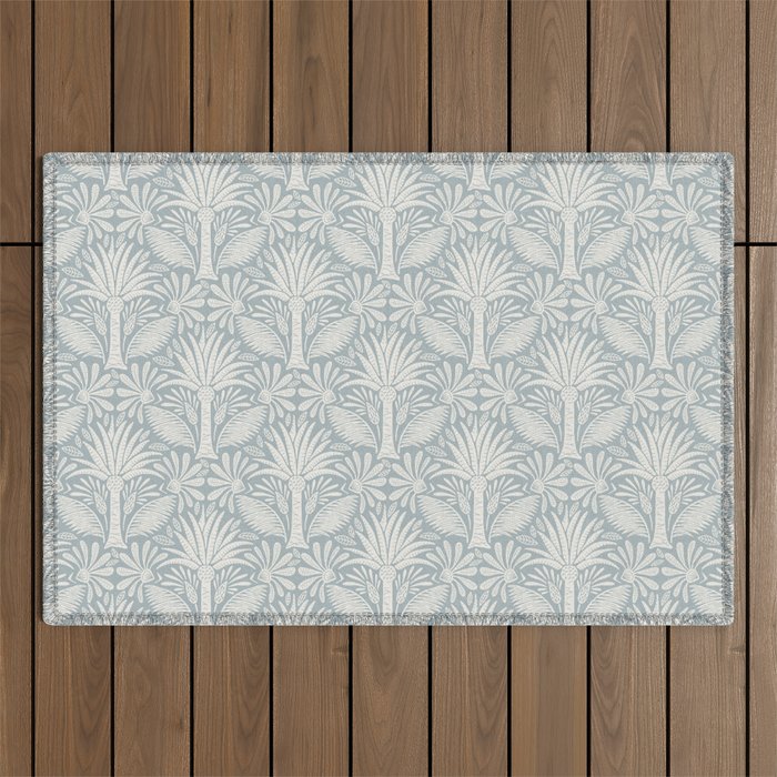 Palm Damask - Coastal Blue Outdoor Rug Gallery Image 1
