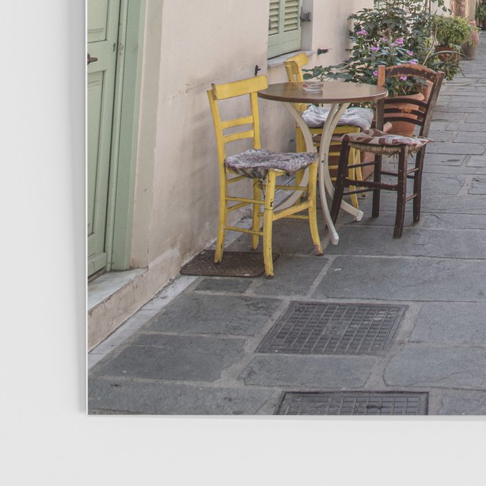 Street In Greece Photo | Pastel Village Houses Summer Art Print | Europe Digital Travel Photography Poster Gallery Image 3