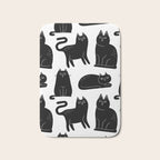 Funny black cat animal cartoon pattern Bath Mat Gallery Image 1
