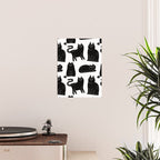 Funny black cat animal cartoon pattern Poster Gallery Image 2