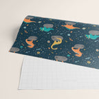 Dinosaurs Floating on an Asteroid Wrapping Paper Gallery Image 2