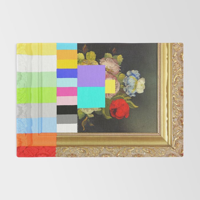 A Painting of Flowers With Color Bars Rug Gallery Image 2