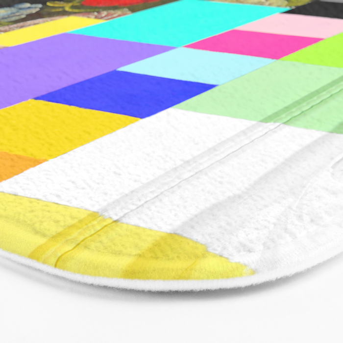 A Painting of Flowers With Color Bars Bath Mat Gallery Image 3
