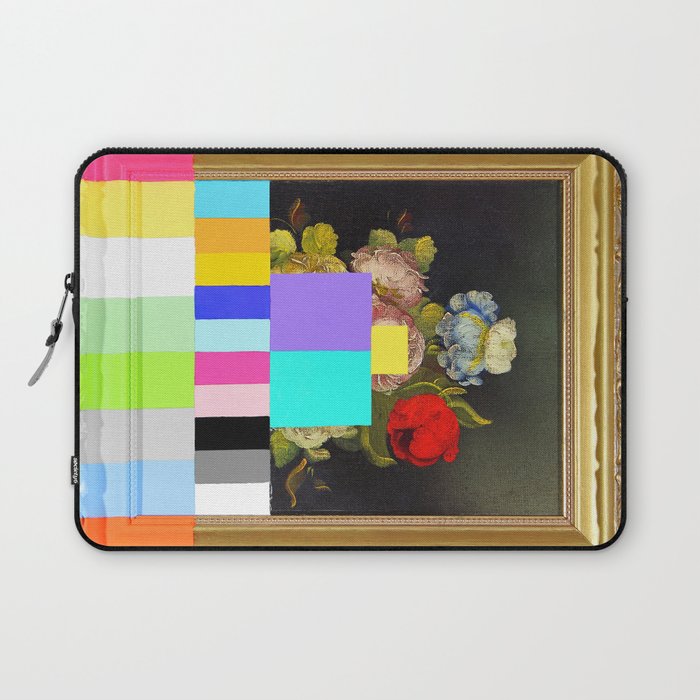 A Painting of Flowers With Color Bars Laptop Sleeve Gallery Image 1
