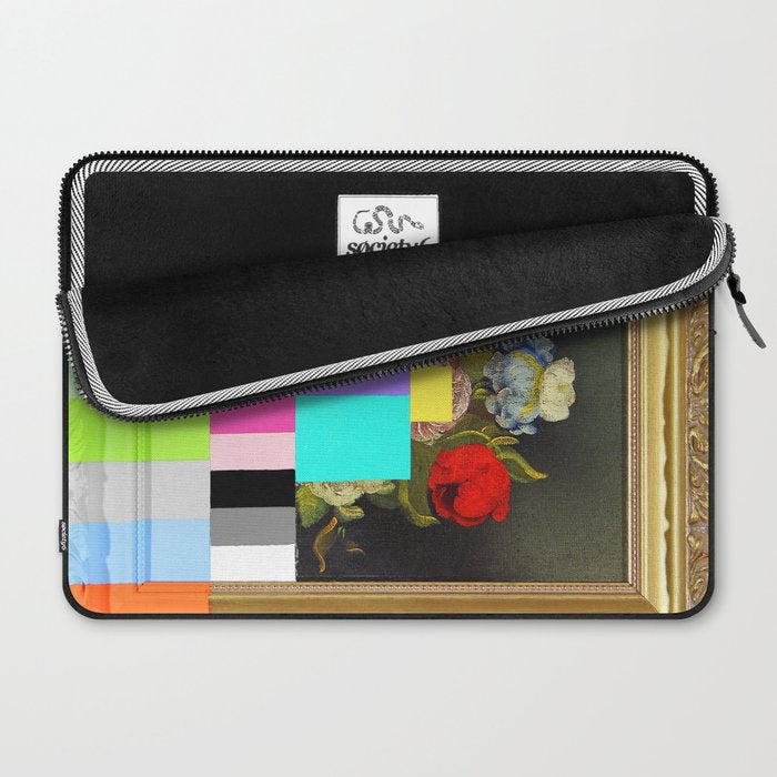 A Painting of Flowers With Color Bars Laptop Sleeve Gallery Image 2