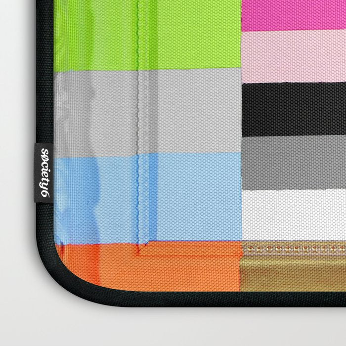 A Painting of Flowers With Color Bars Laptop Sleeve Gallery Image 3