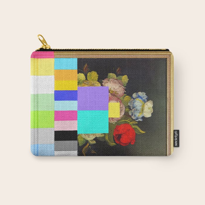 A Painting of Flowers With Color Bars Carry All Pouch Gallery Image 1