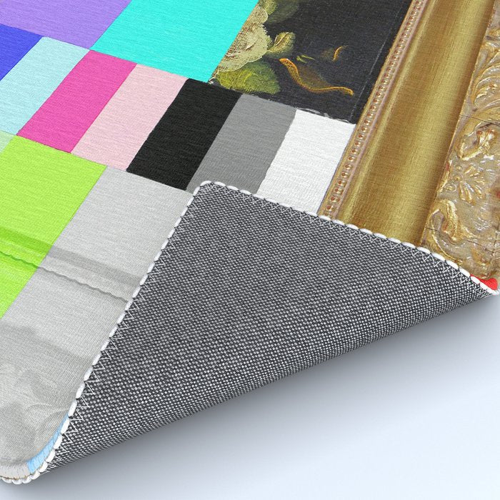 A Painting of Flowers With Color Bars Rug Gallery Image 4