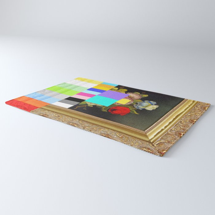 A Painting of Flowers With Color Bars Rug Gallery Image 3