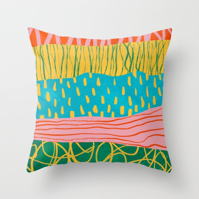 Pop Pattern Collage | PATTERN 10: The Retro Edition Throw Pillow Gallery Image 6
