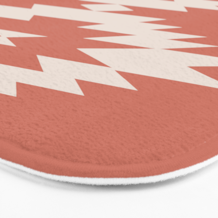 Southwestern Minimalism - Bright Coral Red Bath Mat Gallery Image 3