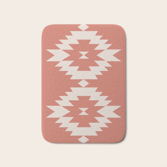 Southwestern Minimalism - Bright Coral Red Bath Mat Gallery Image 1