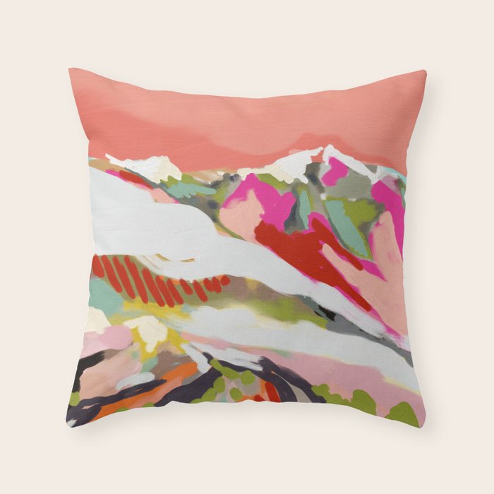 peachy sky Throw Pillow Gallery Image 1