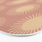 Boho Summer Sun Pattern XV Neutral Pastel Pink Bath Mat Gallery Image 3