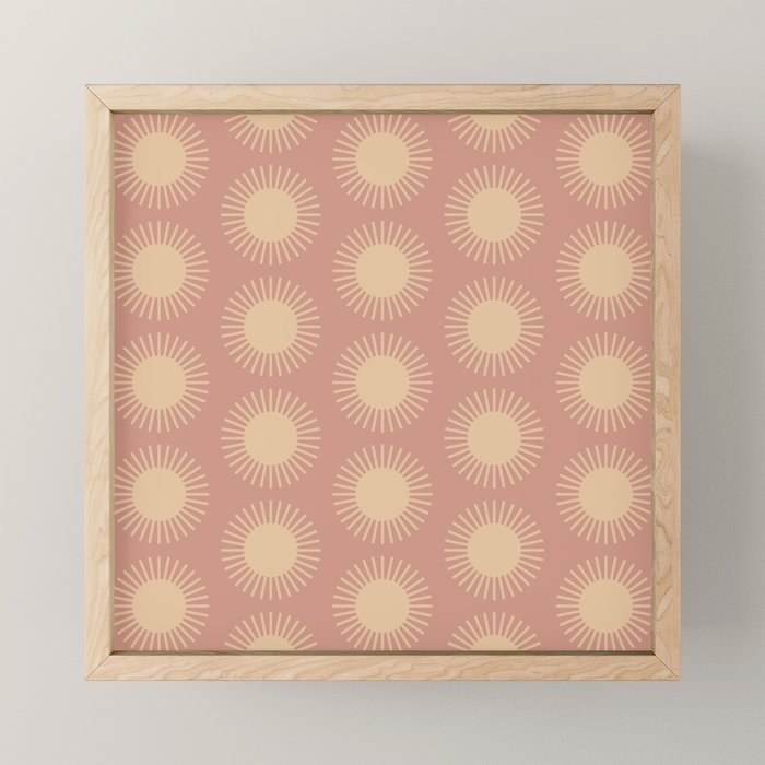 Boho Summer Sun Pattern XV Neutral Pastel Pink Mini Art Print Gallery Image 1