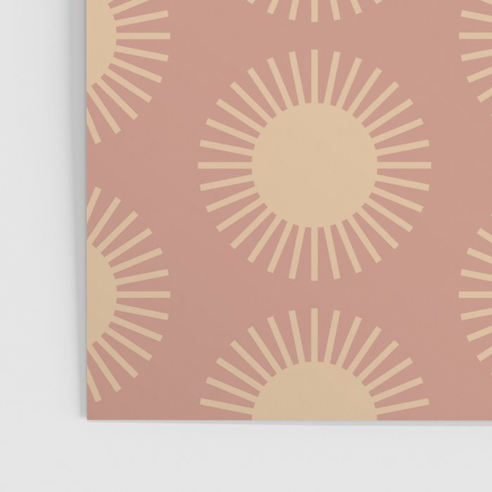 Boho Summer Sun Pattern XV Neutral Pastel Pink Poster Gallery Image 3