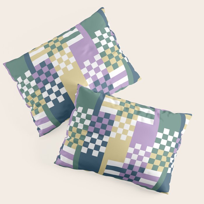 Abstract Block Mosaic R Pillow Sham Gallery Image 3