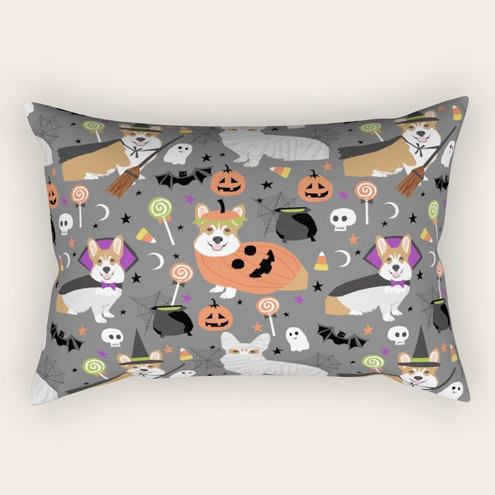 Corgi halloween costume ghost mummy vampire howl-o-ween dog gifts Rectangular Pillow Gallery Image 1