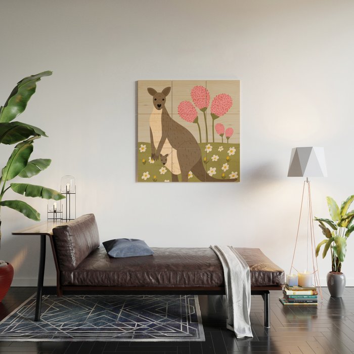 Mommy Kangaroo  Wood Wall Art Gallery Image 2